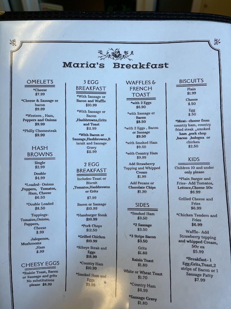 Maria's Diner Menu image 4